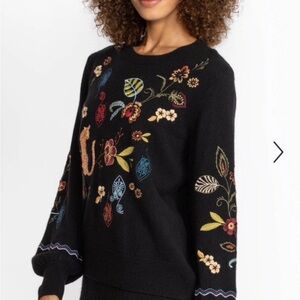 Johnny Was Cashmere Wool Embroidered Sweater M NWOT